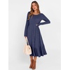 image:imageANRABESS Womens Fall Long Sleeve Midi Dress  Crewneck Swing Flowy A Line Dresses Soft Comfy Rib Knit Casual Everyday Date Nights Wear Minimal Elegant Winter LayeringNavy Blue