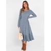 image:imageANRABESS Womens Fall Long Sleeve Midi Dress  Crewneck Swing Flowy A Line Dresses Soft Comfy Rib Knit Casual Everyday Date Nights Wear Minimal Elegant Winter LayeringBlue