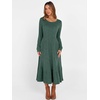 image:imageANRABESS Womens Fall Long Sleeve Midi Dress  Crewneck Swing Flowy A Line Dresses Soft Comfy Rib Knit Casual Everyday Date Nights Wear Minimal Elegant Winter LayeringGreen