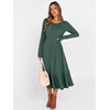 image:imageANRABESS Womens Fall Long Sleeve Midi Dress  Crewneck Swing Flowy A Line Dresses Soft Comfy Rib Knit Casual Everyday Date Nights Wear Minimal Elegant Winter LayeringGreen