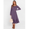 image:imageANRABESS Womens Fall Long Sleeve Midi Dress  Crewneck Swing Flowy A Line Dresses Soft Comfy Rib Knit Casual Everyday Date Nights Wear Minimal Elegant Winter LayeringPurple