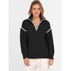 image:imageANRABESS Womens Fall Quarter Zip Collared Pullover Sweaters  Soft Long Sleeve V Neck Shirts Business Casual Loose Fit Knit Tops Winter Warm OutfitsBlack