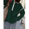 image:imageANRABESS Womens Fall Quarter Zip Collared Pullover Sweaters  Soft Long Sleeve V Neck Shirts Business Casual Loose Fit Knit Tops Winter Warm OutfitsDark Green