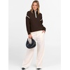 image:imageANRABESS Womens Fall Quarter Zip Collared Pullover Sweaters  Soft Long Sleeve V Neck Shirts Business Casual Loose Fit Knit Tops Winter Warm OutfitsDeep Coffee