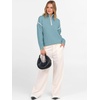 image:imageANRABESS Womens Fall Quarter Zip Collared Pullover Sweaters  Soft Long Sleeve V Neck Shirts Business Casual Loose Fit Knit Tops Winter Warm OutfitsLight Blue