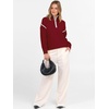 image:imageANRABESS Womens Fall Quarter Zip Collared Pullover Sweaters  Soft Long Sleeve V Neck Shirts Business Casual Loose Fit Knit Tops Winter Warm OutfitsRed