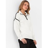 image:imageANRABESS Womens Fall Quarter Zip Collared Pullover Sweaters  Soft Long Sleeve V Neck Shirts Business Casual Loose Fit Knit Tops Winter Warm OutfitsWhite