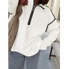 image:imageANRABESS Womens Fall Quarter Zip Collared Pullover Sweaters  Soft Long Sleeve V Neck Shirts Business Casual Loose Fit Knit Tops Winter Warm OutfitsWhite