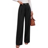 image:imageANRABESS Womens High Waisted Wide Leg Dress Work Pants  Business Casual Office Trousers Elastic Waist Pleated Dressy Flowy Palazzo Slacks Fall Summer Teacher Interview OutfitsBlack
