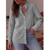 image:imageANRABESS Womens Long Sleeve Button Down Shirts Gingham Blouse  Plaid amp Striped Ruffle Collar CuffsLightweight Soft Business Casual Outfits Work Office Tops 2026 Fall Spring LayeringBlack White Stripe