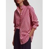 image:imageANRABESS Womens Long Sleeve Button Down Shirts Gingham Blouse  Plaid amp Striped Ruffle Collar CuffsLightweight Soft Business Casual Outfits Work Office Tops 2026 Fall Spring LayeringRed White Plaid
