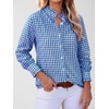 image:imageANRABESS Womens Long Sleeve Button Down Shirts Gingham Blouse  Plaid amp Striped Ruffle Collar CuffsLightweight Soft Business Casual Outfits Work Office Tops 2026 Fall Spring LayeringRoyal Blue White Plaid