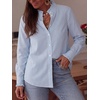 image:imageANRABESS Womens Long Sleeve Button Down Shirts Gingham Blouse  Plaid amp Striped Ruffle Collar CuffsLightweight Soft Business Casual Outfits Work Office Tops 2026 Fall Spring LayeringLight Blue White Stripe