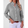 image:imageANRABESS Womens Long Sleeve Button Down Shirts Gingham Blouse  Plaid amp Striped Ruffle Collar CuffsLightweight Soft Business Casual Outfits Work Office Tops 2026 Fall Spring LayeringBlack White Stripe