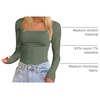 image:imageANRABESS Womens Long Sleeve Shirts Lace Scoop Neck Tops  Ribbed Knit Soft Stretchy Fabric Slim Fitted Going Out Layering Tshirts Casual Basic Fall Winter Fashion OutfitsSage Green