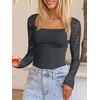 image:imageANRABESS Womens Long Sleeve Shirts Lace Scoop Neck Tops  Ribbed Knit Soft Stretchy Fabric Slim Fitted Going Out Layering Tshirts Casual Basic Fall Winter Fashion OutfitsDeep Grey