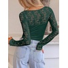 image:imageANRABESS Womens Long Sleeve Shirts Lace Scoop Neck Tops  Ribbed Knit Soft Stretchy Fabric Slim Fitted Going Out Layering Tshirts Casual Basic Fall Winter Fashion OutfitsDeep Green