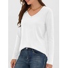 image:imageANRABESS Womens Long Sleeve Shirts V Neck Fall Tops  Soft Comfort Wrinkle Free Tshirts Basic Tee Winter Layer Clothing Business Casual Work Fall Outfits Travel Daily WearWhite