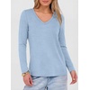 image:imageANRABESS Womens Long Sleeve Shirts V Neck Fall Tops  Soft Comfort Wrinkle Free Tshirts Basic Tee Winter Layer Clothing Business Casual Work Fall Outfits Travel Daily WearLight Blue