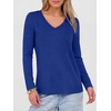 image:imageANRABESS Womens Long Sleeve Shirts V Neck Fall Tops  Soft Comfort Wrinkle Free Tshirts Basic Tee Winter Layer Clothing Business Casual Work Fall Outfits Travel Daily WearRoyal Blue