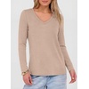 image:imageANRABESS Womens Long Sleeve Shirts V Neck Fall Tops  Soft Comfort Wrinkle Free Tshirts Basic Tee Winter Layer Clothing Business Casual Work Fall Outfits Travel Daily WearAlmond