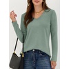 image:imageANRABESS Womens Long Sleeve Shirts V Neck Fall Tops  Soft Comfort Wrinkle Free Tshirts Basic Tee Winter Layer Clothing Business Casual Work Fall Outfits Travel Daily WearLight Green