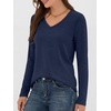 image:imageANRABESS Womens Long Sleeve Shirts V Neck Fall Tops  Soft Comfort Wrinkle Free Tshirts Basic Tee Winter Layer Clothing Business Casual Work Fall Outfits Travel Daily WearNavy Blue