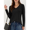 image:imageANRABESS Womens Long Sleeve Shirts V Neck Fall Tops  Soft Comfort Wrinkle Free Tshirts Basic Tee Winter Layer Clothing Business Casual Work Fall Outfits Travel Daily WearBlack