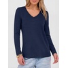 image:imageANRABESS Womens Long Sleeve Shirts V Neck Fall Tops  Soft Comfort Wrinkle Free Tshirts Basic Tee Winter Layer Clothing Business Casual Work Fall Outfits Travel Daily WearNavy Blue