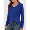 image:imageANRABESS Womens Long Sleeve Shirts V Neck Fall Tops  Soft Comfort Wrinkle Free Tshirts Basic Tee Winter Layer Clothing Business Casual Work Fall Outfits Travel Daily WearRoyal Blue
