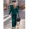 image:imageANRABESS Womens Lounge Sets 2 Piece Velour Sweatsuit Tracksuit  Matching Travel Outfits for Women Velvet Crewneck Pullover Top and Wide Leg Pants Cozy Fall Winter Loungewear SweatSuitsDeep Teal