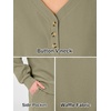 image:imageANRABESS Womens Lounge Sets 2026 Fall Winter 2 Piece Outfits Sweatsuits  Comfy Waffle Knit Loungewear Long Sleeve Henley Top amp Wide Leg Pants with PocketsCozy Soft Daily WearGreen
