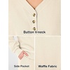 image:imageANRABESS Womens Lounge Sets 2026 Fall Winter 2 Piece Outfits Sweatsuits  Comfy Waffle Knit Loungewear Long Sleeve Henley Top amp Wide Leg Pants with PocketsCozy Soft Daily WearApricot