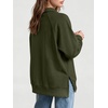 image:imageANRABESS Womens Oversized Button Up Henley Sweatshirts  Collared V Neck Long Sleeve ShirtCozy Side Slit Fleece Pullover Top Casual 2026 Fall Fashion OutfitsWork Travel ClothesArmy Green