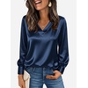 image:imageANRABESS Womens Satin V Neck Blouse Long Sleeve Shirts  Business Casual Outfits Silky Soft Work Office Professional Tops Dressy Elegant Cute Foraml Fall Spring ClothesNavy Blue