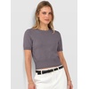 image:imageANRABESS Womens Short Sleeve Sweaters Cropped Crew Neck  Business Casual Work Tops Comfy Lightweight Knit Pullover Classic Sweater Shirts Spring Summer Fall OutfitsNutmeg