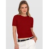 image:imageANRABESS Womens Short Sleeve Sweaters Cropped Crew Neck  Business Casual Work Tops Comfy Lightweight Knit Pullover Classic Sweater Shirts Spring Summer Fall OutfitsRed