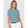 image:imageANRABESS Womens Short Sleeve Sweaters Cropped Crew Neck  Business Casual Work Tops Comfy Lightweight Knit Pullover Classic Sweater Shirts Spring Summer Fall OutfitsLight Blue