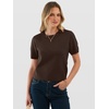 image:imageANRABESS Womens Short Sleeve Sweaters Cropped Crew Neck  Business Casual Work Tops Comfy Lightweight Knit Pullover Classic Sweater Shirts Spring Summer Fall OutfitsCoffee
