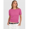 image:imageANRABESS Womens Short Sleeve Sweaters Cropped Crew Neck  Business Casual Work Tops Comfy Lightweight Knit Pullover Classic Sweater Shirts Spring Summer Fall OutfitsHot Pink