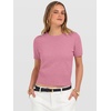 image:imageANRABESS Womens Short Sleeve Sweaters Cropped Crew Neck  Business Casual Work Tops Comfy Lightweight Knit Pullover Classic Sweater Shirts Spring Summer Fall OutfitsCoral Pink