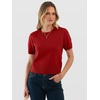 image:imageANRABESS Womens Short Sleeve Sweaters Cropped Crew Neck  Business Casual Work Tops Comfy Lightweight Knit Pullover Classic Sweater Shirts Spring Summer Fall OutfitsRed