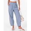 image:imageANRABESS Womens Striped Gingham Lightweight Pajama Pants  Plaid Pockets Wide Leg Breathable Comfy PJFlowy Casual Cute Boho Outfits Beach VacationampLounge WearSummer Fall ClothingBlue White Plaid