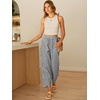 image:imageANRABESS Womens Striped Gingham Lightweight Pajama Pants  Plaid Pockets Wide Leg Breathable Comfy PJFlowy Casual Cute Boho Outfits Beach VacationampLounge WearSummer Fall ClothingBlack White Stripe