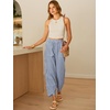 image:imageANRABESS Womens Striped Gingham Lightweight Pajama Pants  Plaid Pockets Wide Leg Breathable Comfy PJFlowy Casual Cute Boho Outfits Beach VacationampLounge WearSummer Fall ClothingBlue White Stripe