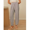 image:imageANRABESS Womens Striped Gingham Lightweight Pajama Pants  Plaid Pockets Wide Leg Breathable Comfy PJFlowy Casual Cute Boho Outfits Beach VacationampLounge WearSummer Fall ClothingLight Brown White Stripe