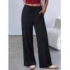 image:imageANRABESS Womens Striped Wide Leg Lounge Pajama Pants  Soft Comfy Strecthy Drawstring Elastic High Waisted Bottoms Pockets Casual Loose Home Daily Wear Cute Fall Winter TrousersBlack