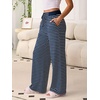 image:imageANRABESS Womens Striped Wide Leg Lounge Pajama Pants  Soft Comfy Strecthy Drawstring Elastic High Waisted Bottoms Pockets Casual Loose Home Daily Wear Cute Fall Winter TrousersNavy Blue White Stripe