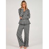 image:imageANRABESS Womens Striped amp Gingham Pajama Sets  Long Sleeve Button Shirts amp Wide Leg Pants with Pockets Soft Comfy Plaid Ruffle Hem Sleepwear 2 Piece Lounge Outfits Pj SetBlack White Plaid
