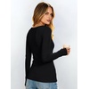 image:imageANRABESS Womens Tops Long Sleeve Shirt Built in Bra  Square NeckSoft Stretchy TextureRibbed Knit Slim Fit tees Casual Everyday Going Out Fall Winter Season LayerBlack